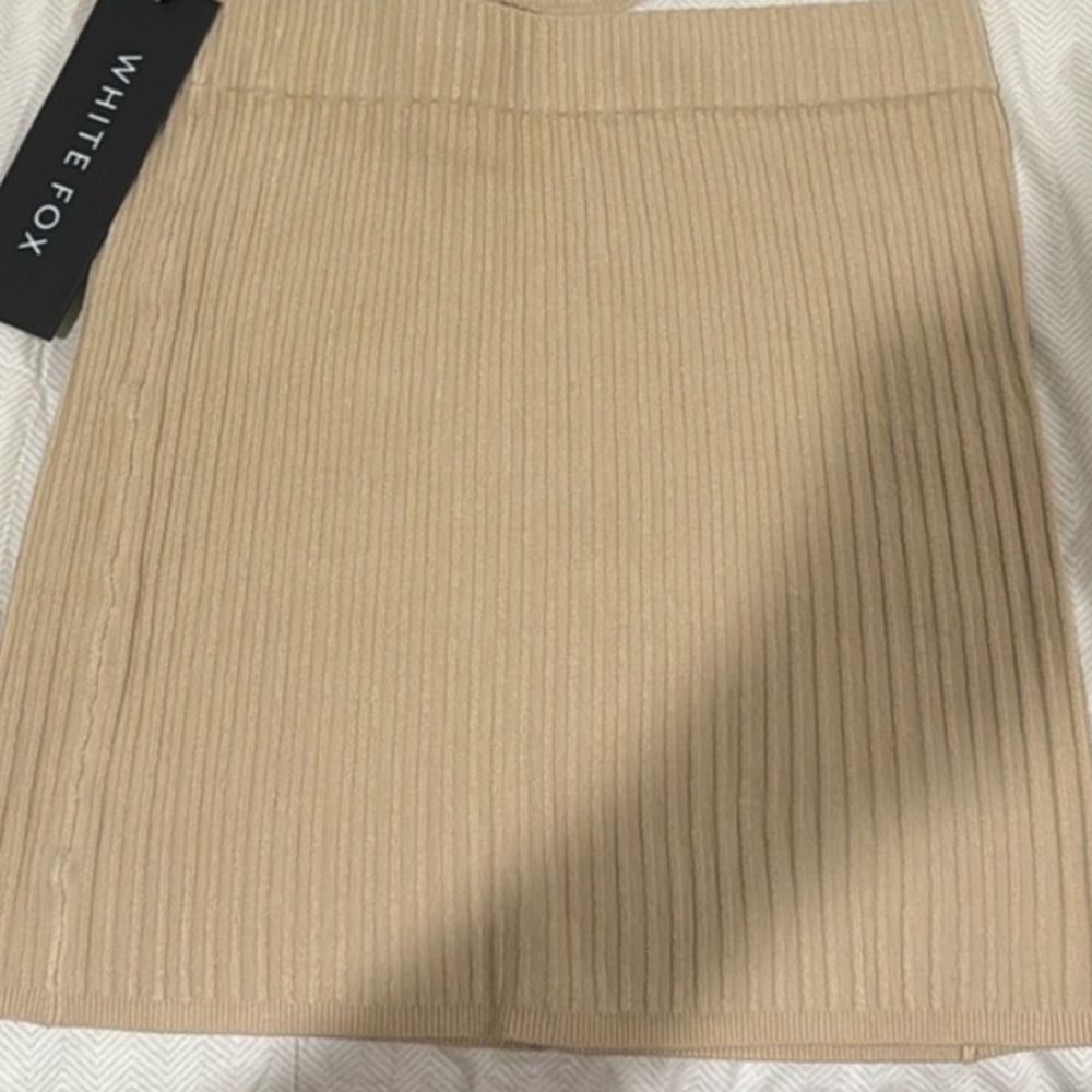 White Fox Slow Jams Mini Skirt in Beidge